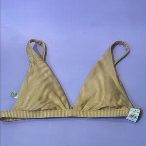 Aerie Ribbed Beige Bikini Top
